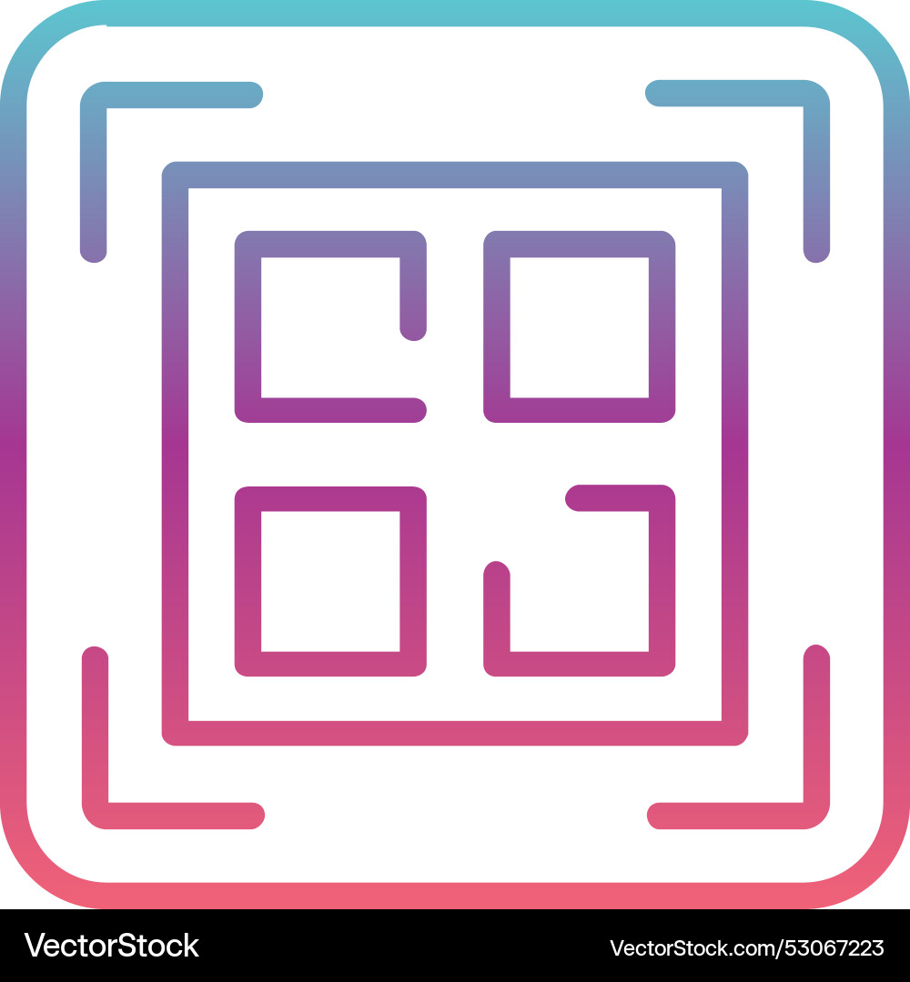 Qr code line gradient design vector image