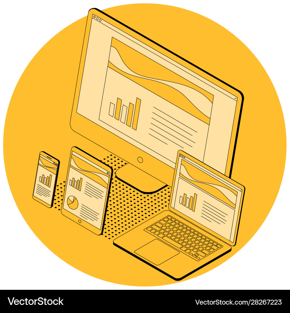 Responsive Web Development Concept vector image