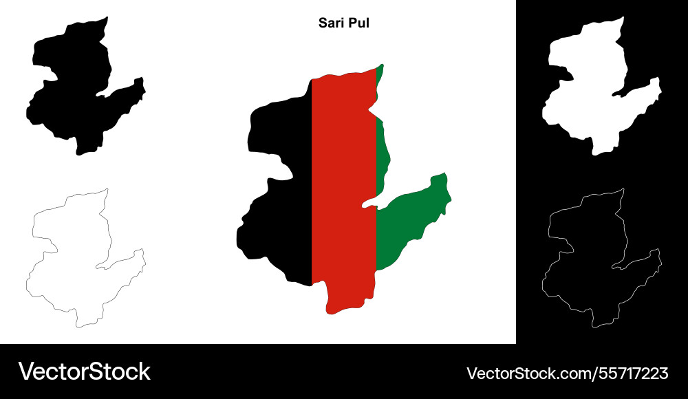 Sari pul outline map Vector Image