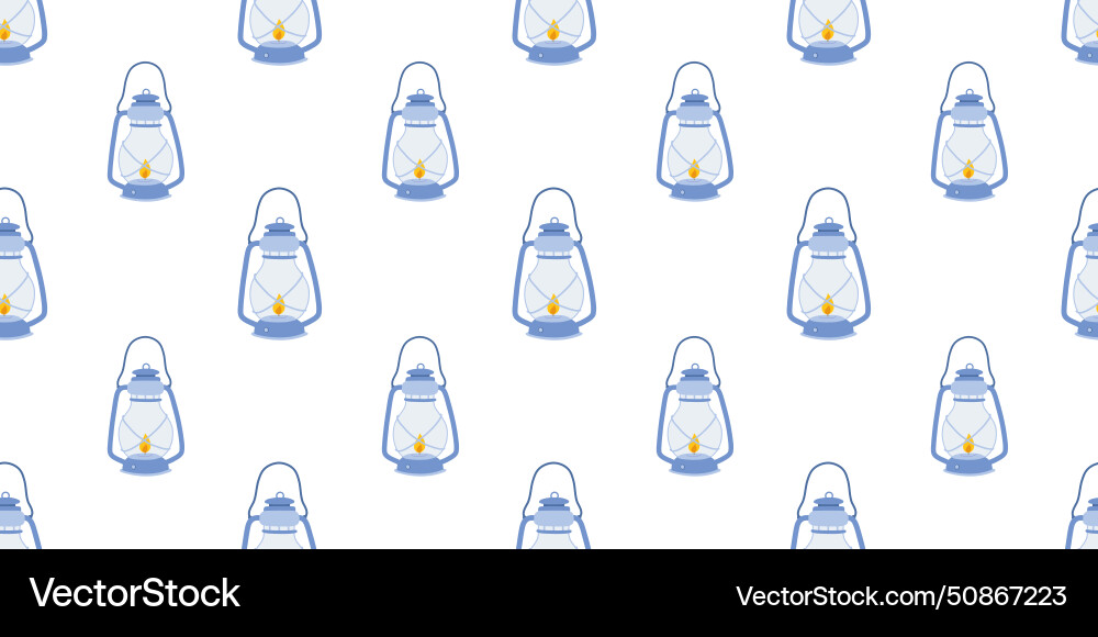 Seamless pattern with kerosene lamp vector image