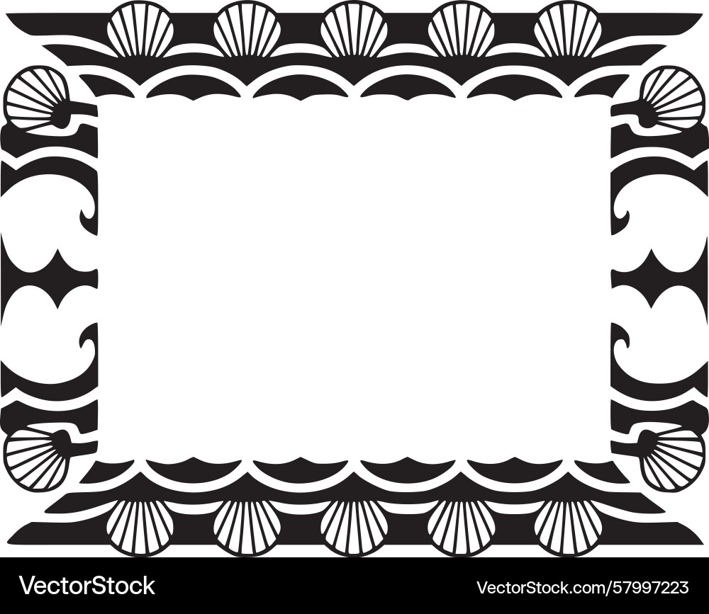 Seashell Frame Border Vector Image