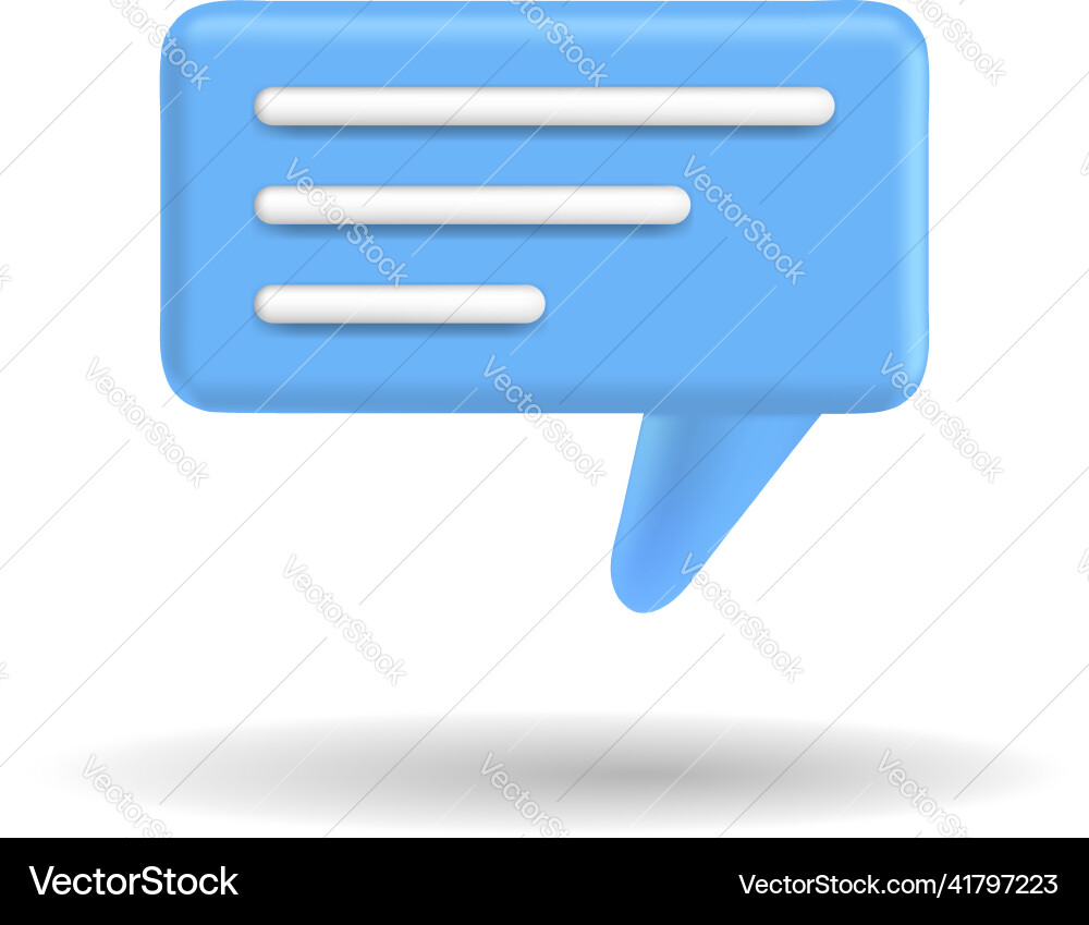 Speech bubble 3d box chat button message talk Speech bubble 3d box chat button message talk Vector Image