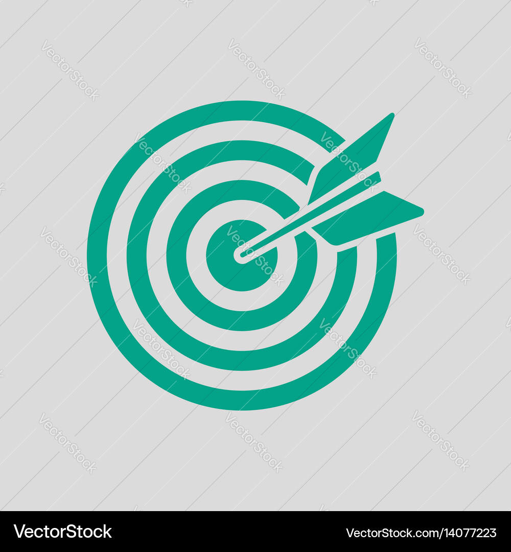 Target with dart in bulleye icon vector image