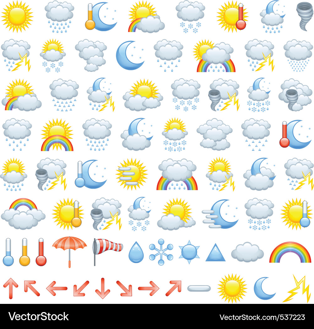 Weather Icon Set Vector Image