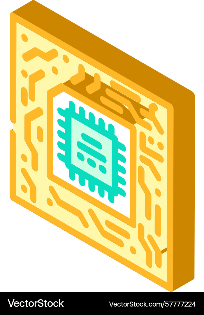 Circuit board quantum computer isometric icon Circuit board quantum computer isometric icon vector image