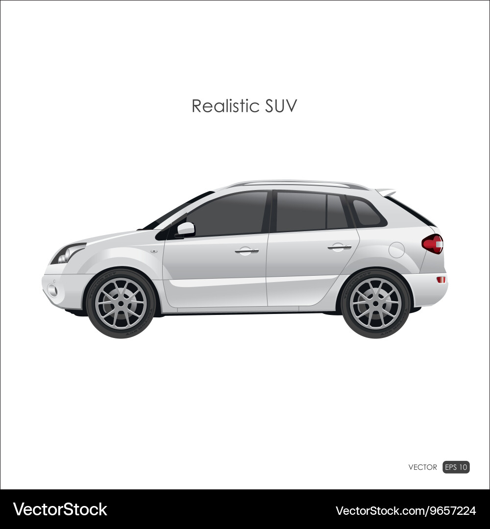 Modern SUV on White Background Vector Image