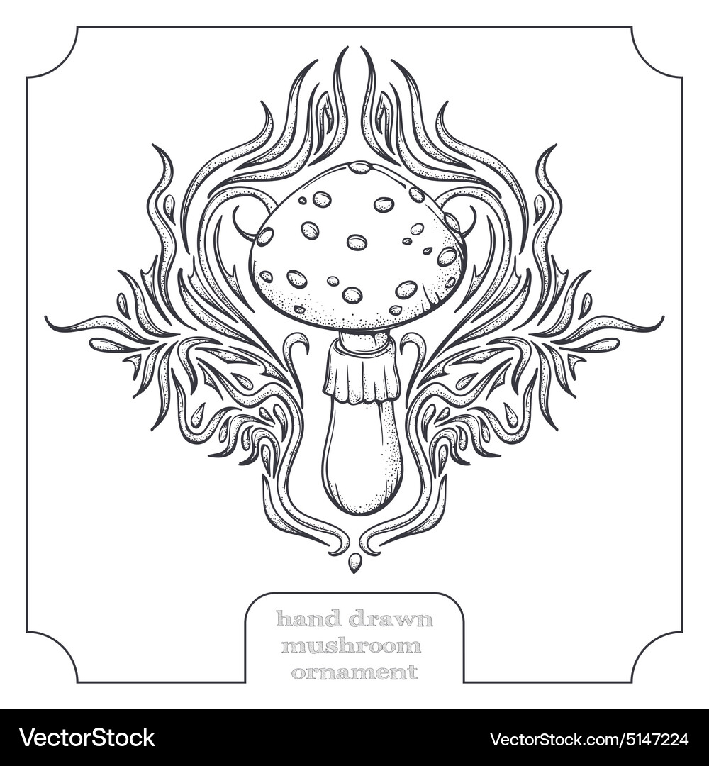 Mushroom and abstract pattern Vector Image