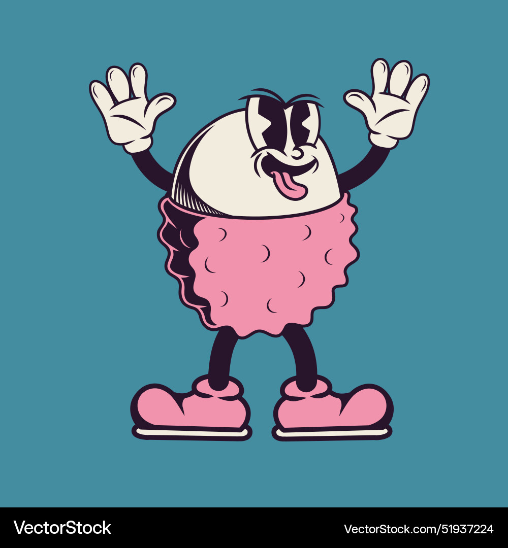 Retro character design from lychee Vector Image