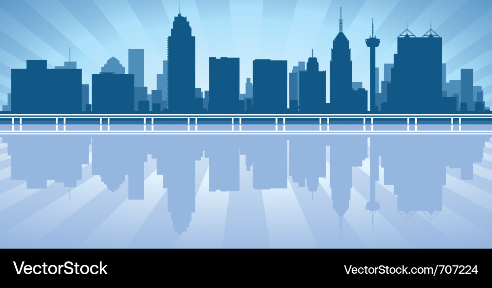 San Antonio Cityscape Reflection vector image
