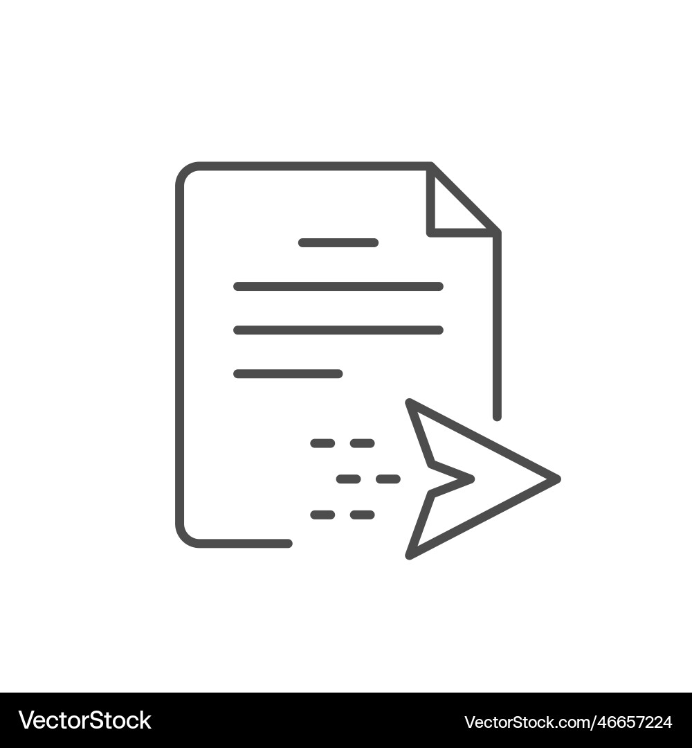Sending document line outline icon Sending document line outline icon vector image