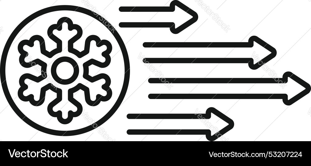 Snowflake moving fast with arrows showing air Vector Image