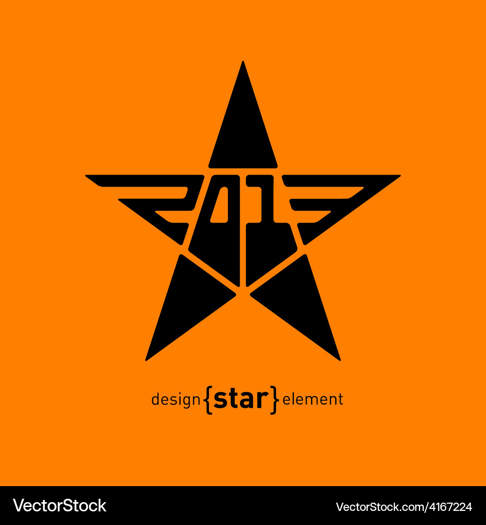 Star with new year date abstract design element Vector Image