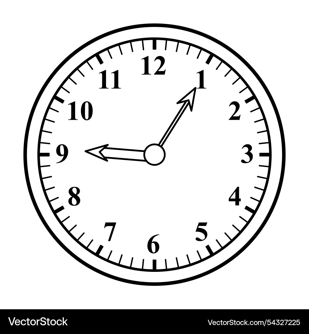Analog clock outline Vector Image