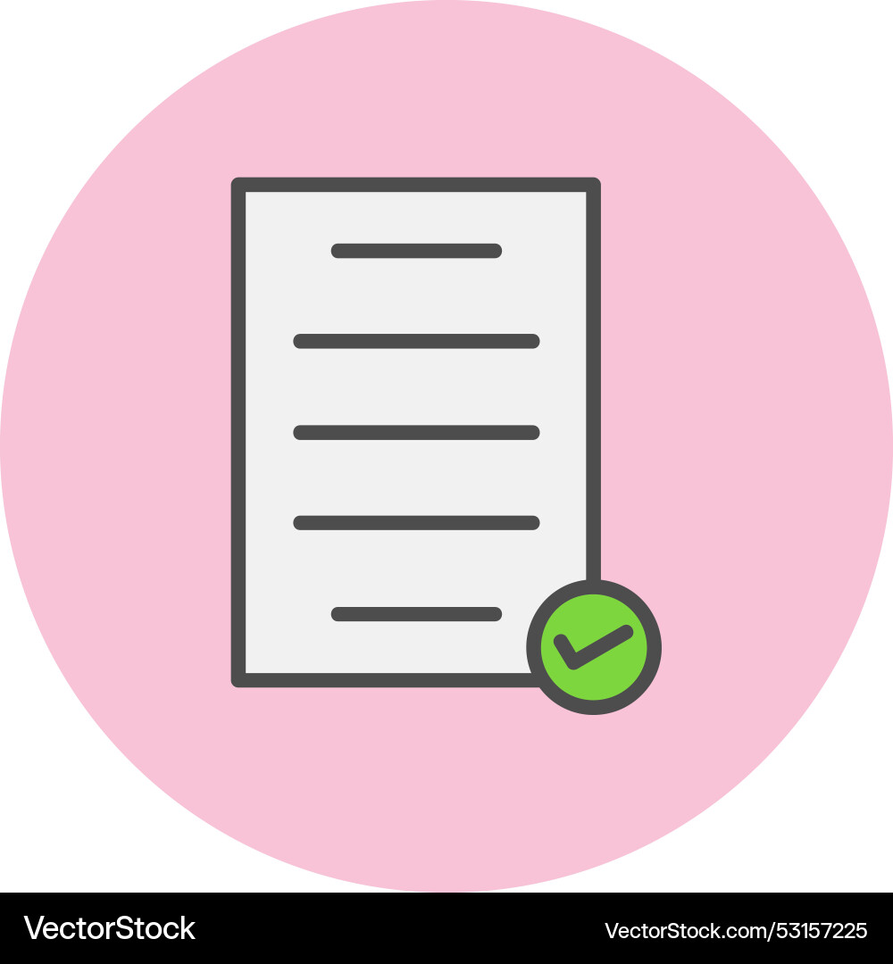 Checked line filled circle icon Vector Image