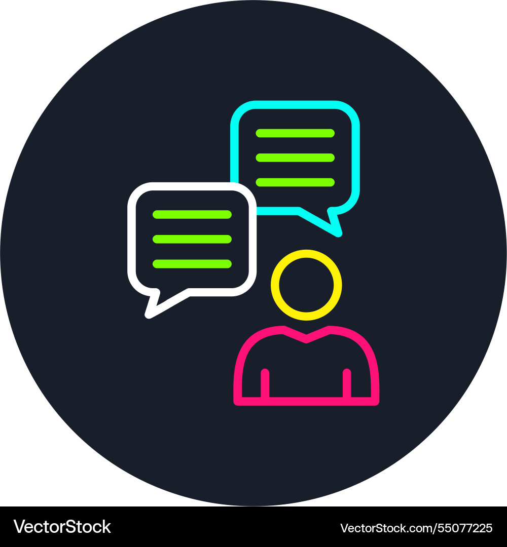 Comments line multi color icon Vector Image