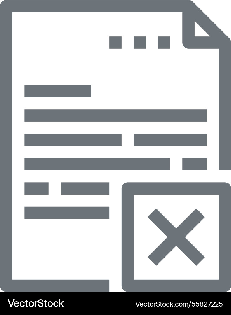 Delete file flat line web icon concept Vector Image
