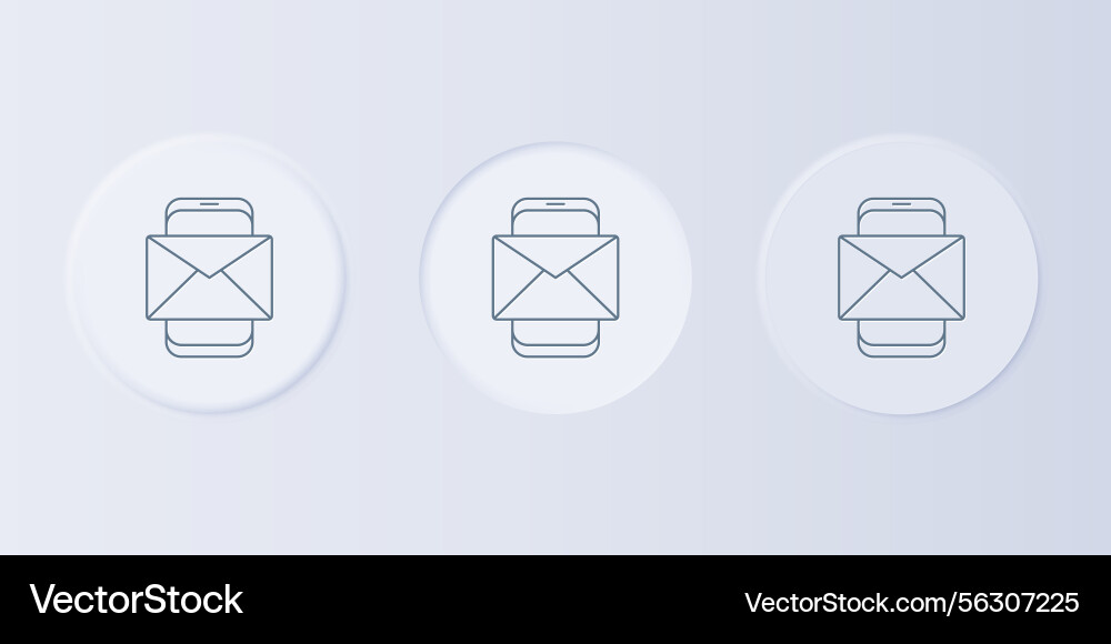 Grey mobile and envelope new message mail icon Grey mobile and envelope new message mail icon vector image
