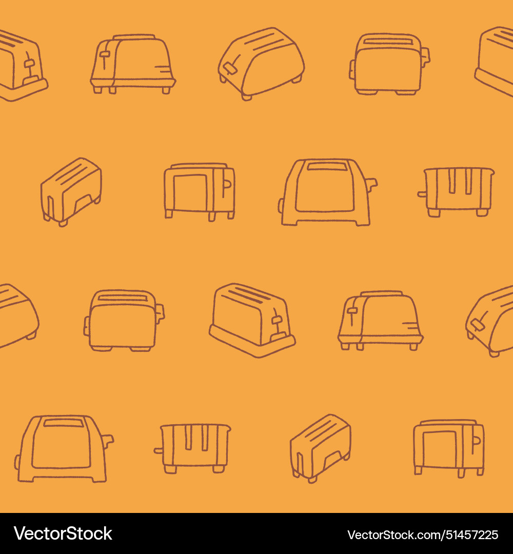 Outline collection of toaster seamless pattern Outline collection of toaster seamless pattern vector image