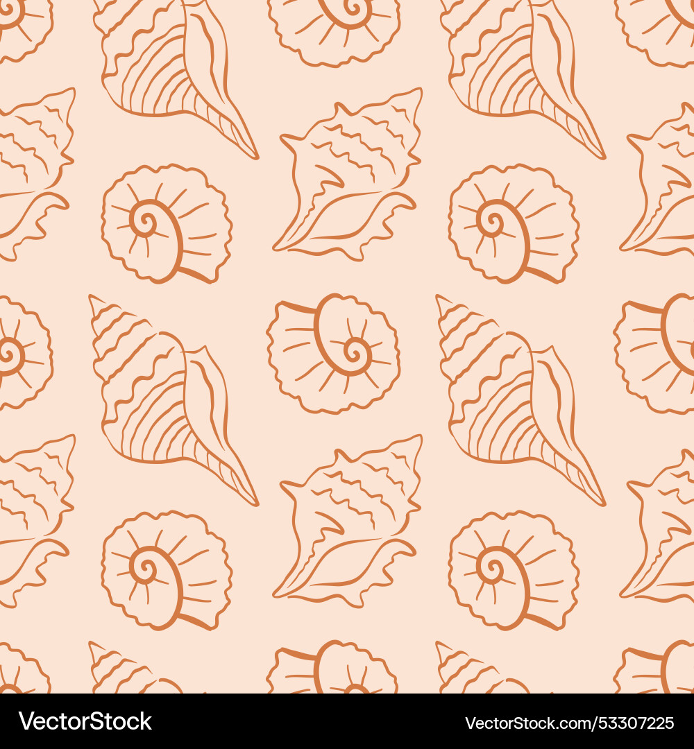 Sea shell seamless pattern ocean seashell print Sea shell seamless pattern ocean seashell print vector image