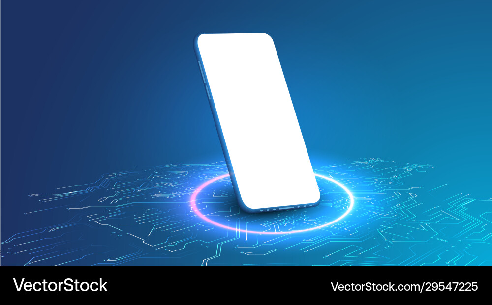 Smartphone frame less blank screen mockup generic Smartphone frame less blank screen mockup generic Vector Image