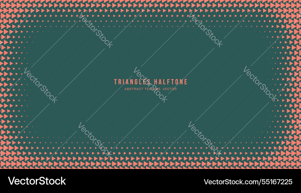 Triangle halftone pattern rounded vignette frame Triangle halftone pattern rounded vignette frame vector image