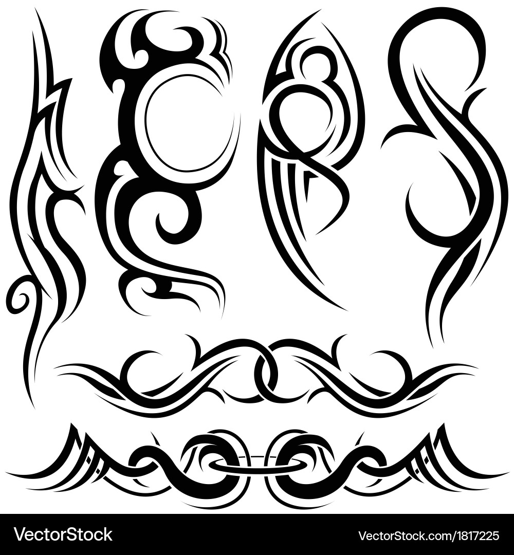 Tribal Swirl Tattoos vector image
