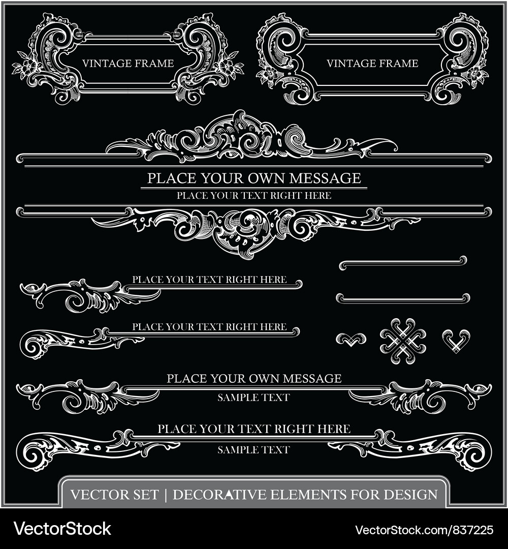 Vintage Calligraphic Elements Vector Image