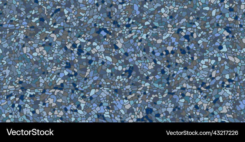 Blue seamless pebble mosaic organic floor pattern vector image