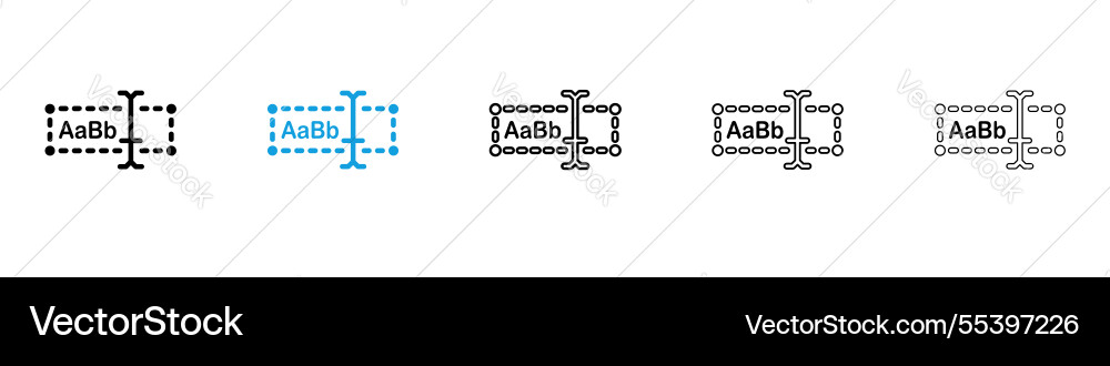 Cursor text icons collection in black and blue Cursor text icons collection in black and blue Vector Image