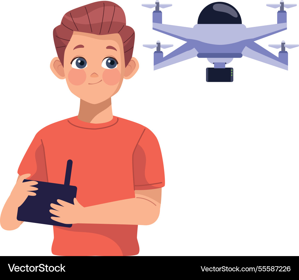 Drone pilot controlling device icon vector image