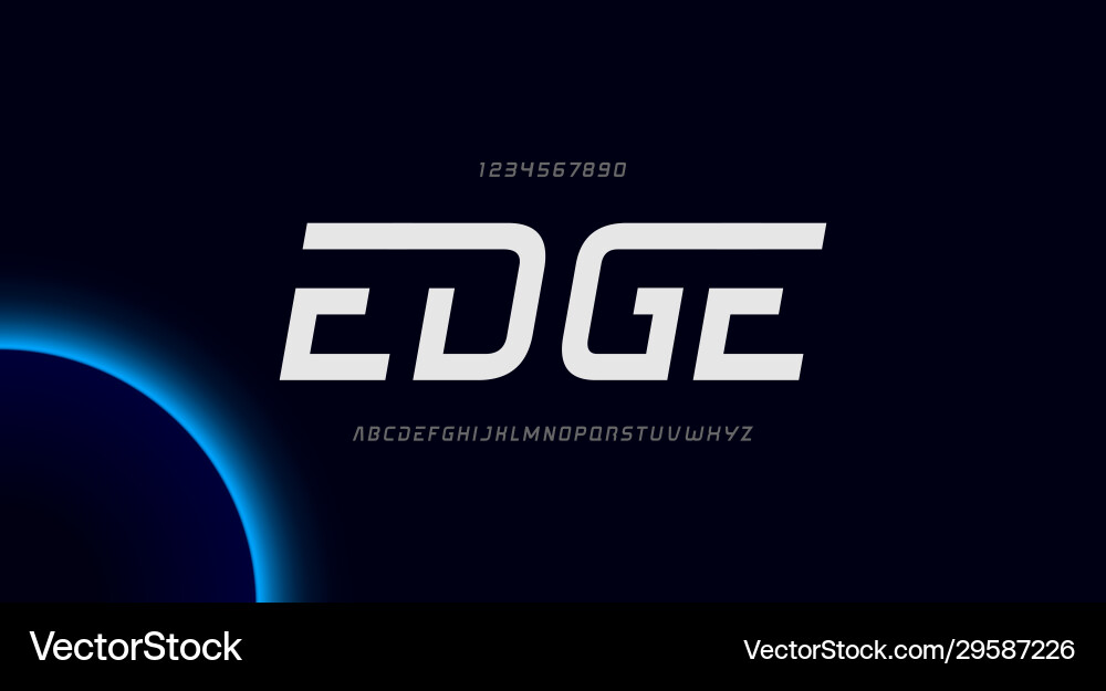 Futuristic Digital Font - Space Tech Vektorbild