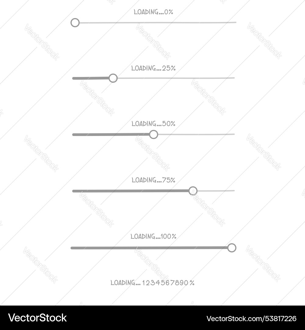 Loading process progress counter bar computer vector image