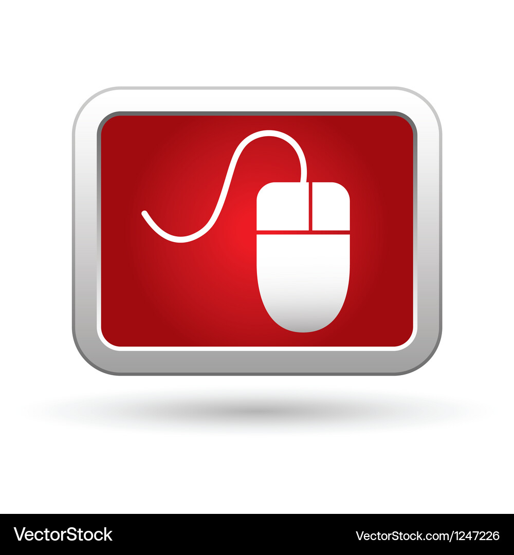 Red Computer Mouse Icon Vector Image