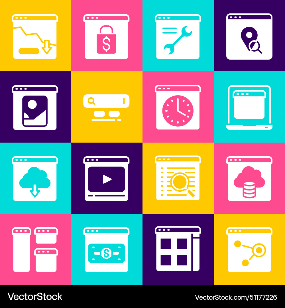 Set browser window cloud technology data transfer Set browser window cloud technology data transfer Vector Image