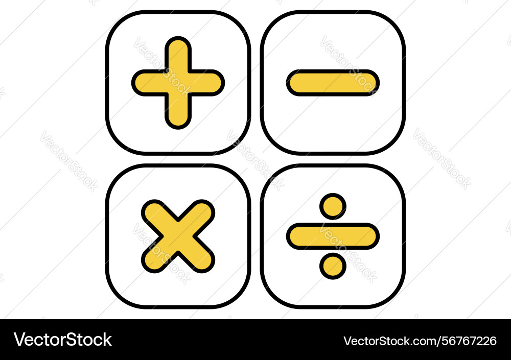 Simple line drawing icon of arithmetic quadratic Simple line drawing icon of arithmetic quadratic vector image