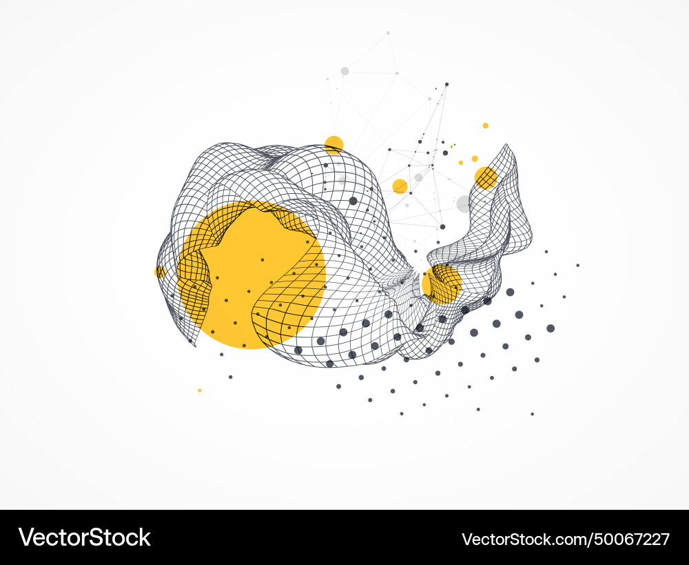 Abstract wave is made in a frame style template vector image