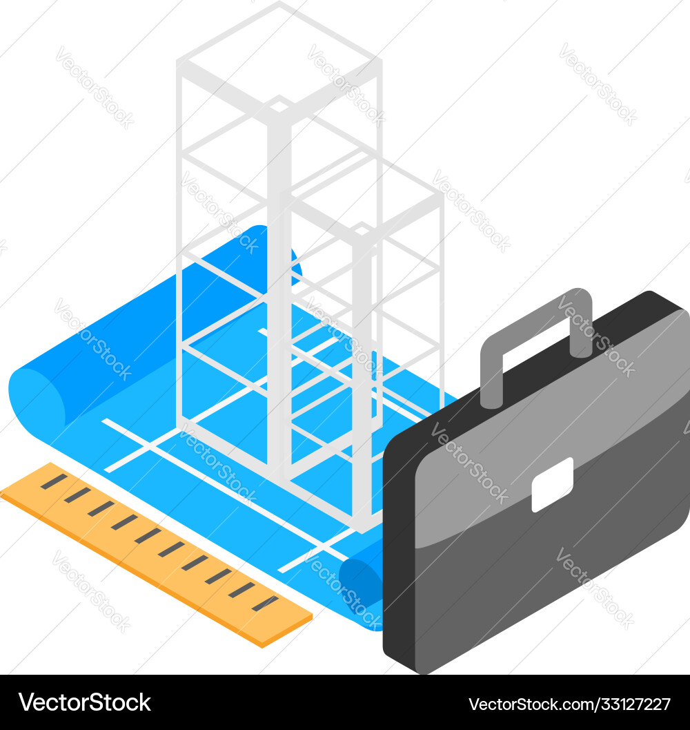 Building project icon isometric style Building project icon isometric style Vector Image