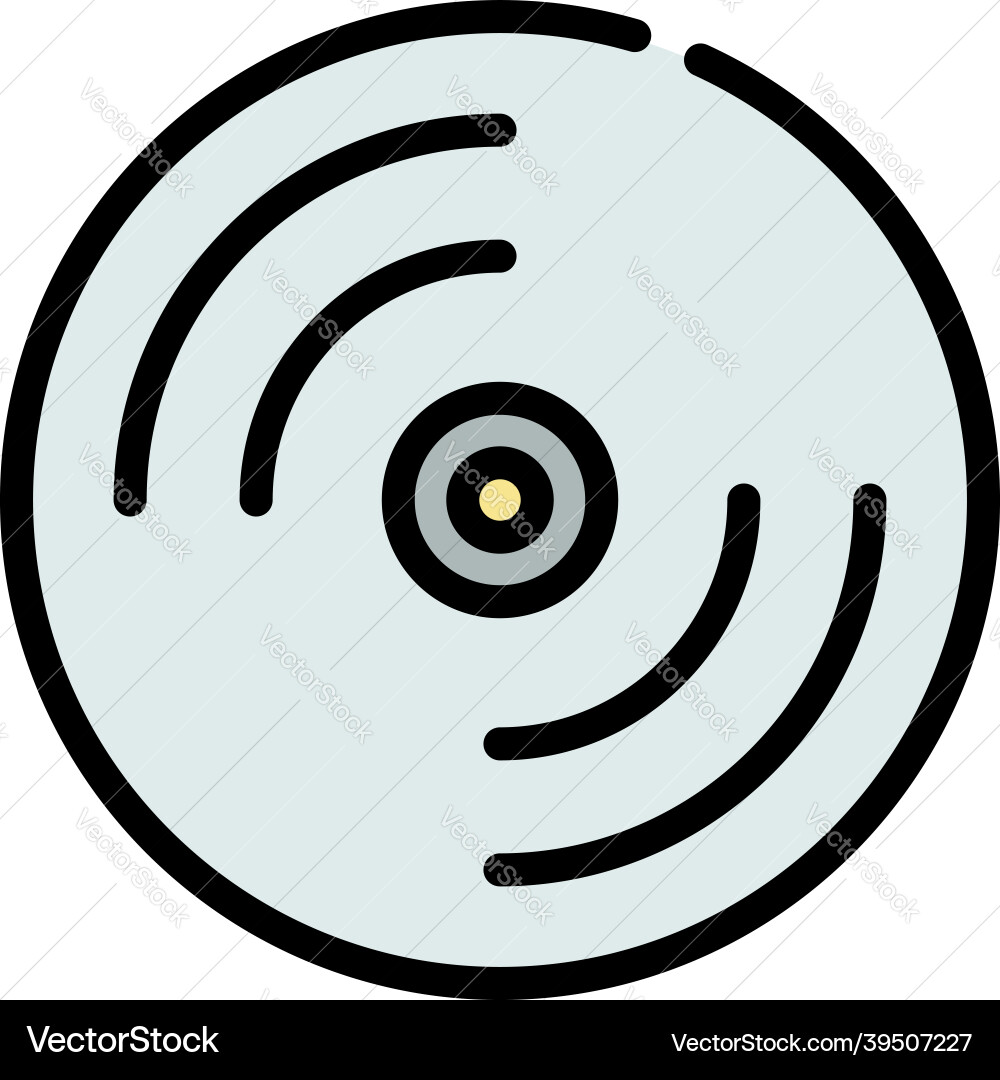 Compact disk icon color outline Compact disk icon color outline vector image