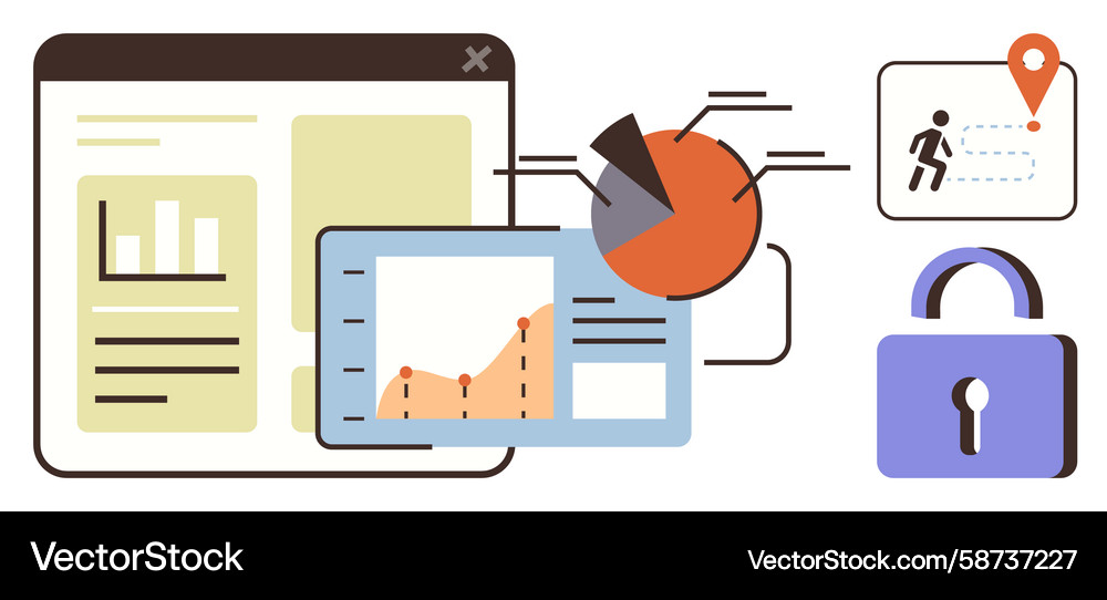Data Analytics Dashboard Vector Image