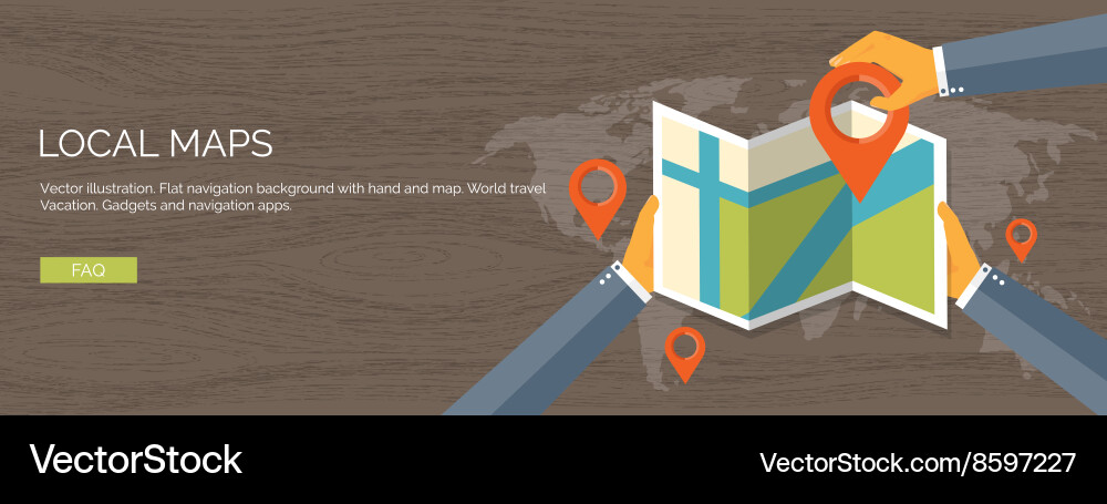 Flat background navigation vector image