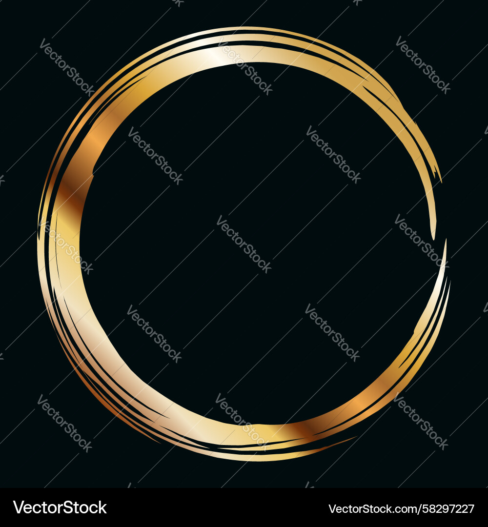 Golden Abstract Round Frame Vector Image