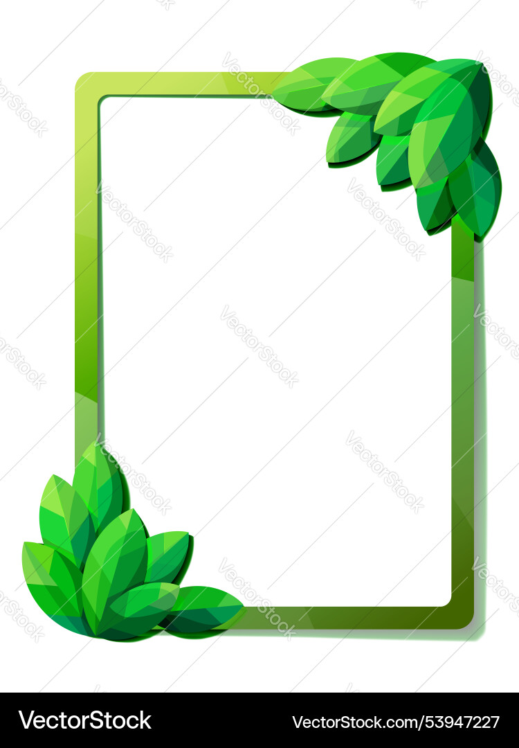 Leaf frame with vertical rectangle shape Vector Image