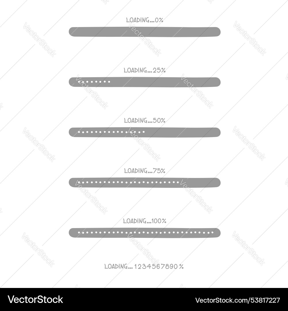 Loading process progress counter bar computer vector image