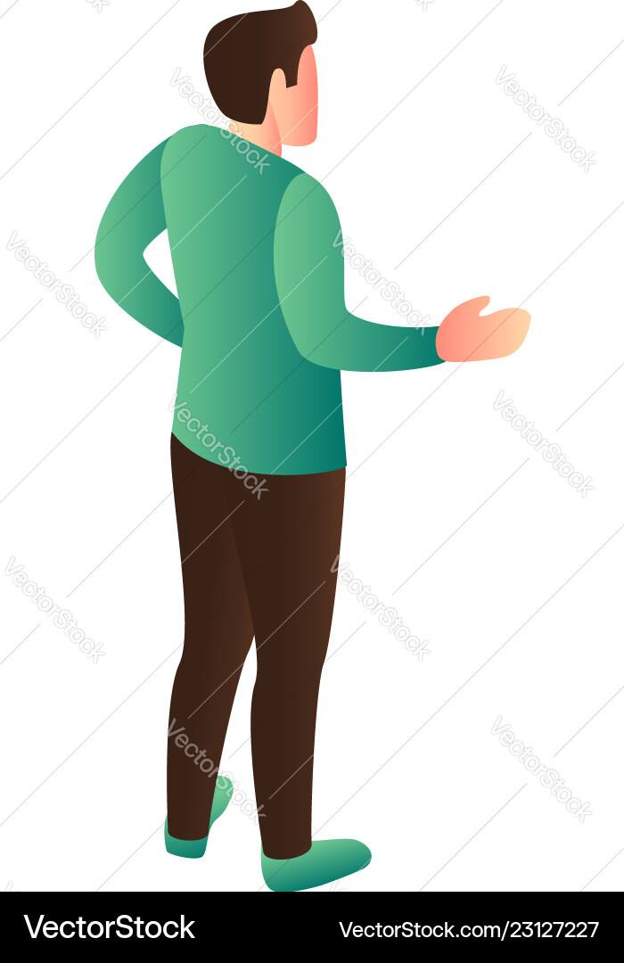 Man explain icon isometric style vector image