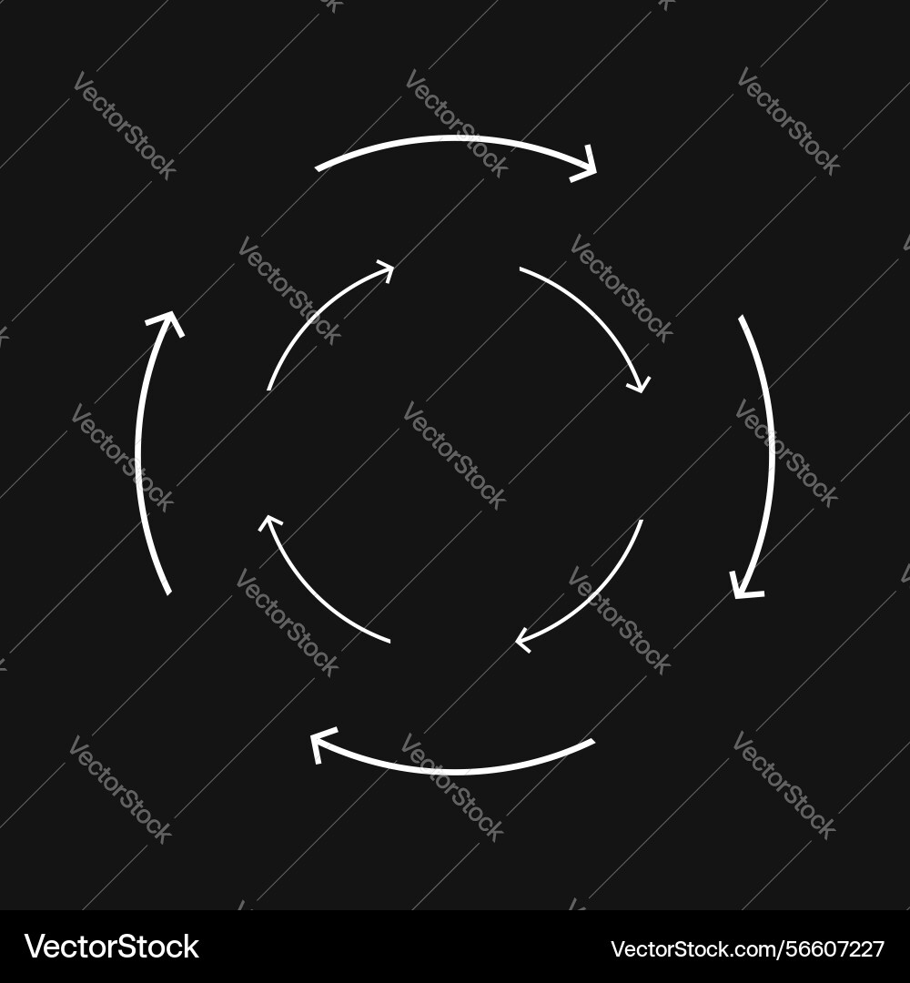 Round 4 option infographic - arrow in a circle Vector Image