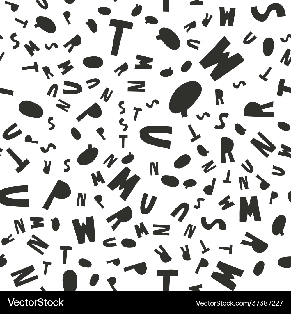 Seamless grunge background - alphabet font funny Seamless grunge background - alphabet font funny vector image
