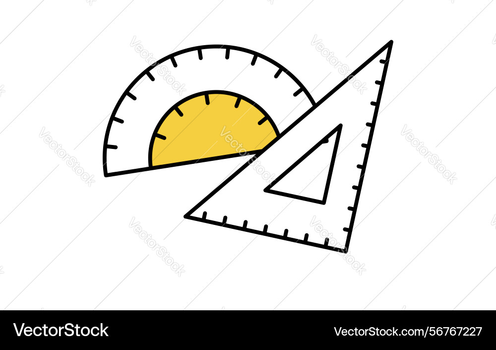 Simple line drawing icon of a triangular ruler Simple line drawing icon of a triangular ruler Vector Image