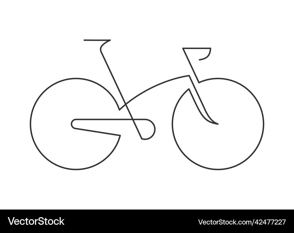 Single Line Bicycle Royalty Free Vector Image - VectorStock