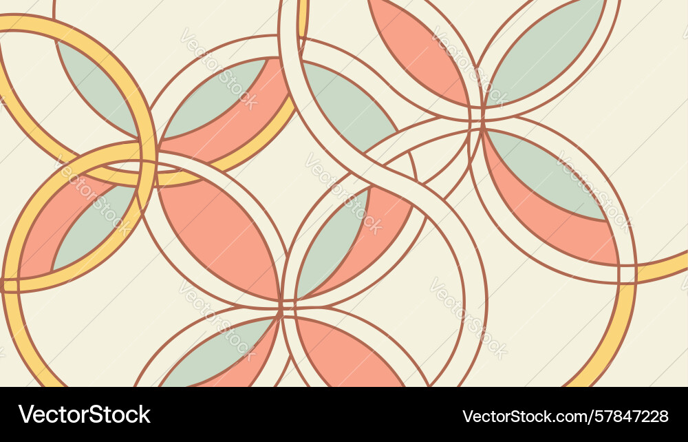 Abstract interlocking circles pattern modern vector image