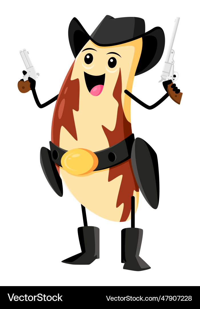 Cartoon brazil nut Cowboy Bandit Range Charakter Cartoon brazil nut Cowboy Bandit Range Charakter vektorbild